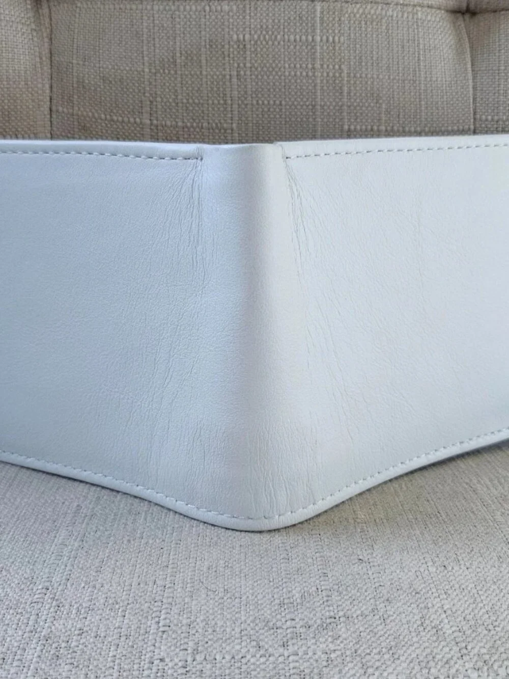 White Billfold Handmade Wallet Bifold Card Holder Purse Genuine Leather Purse